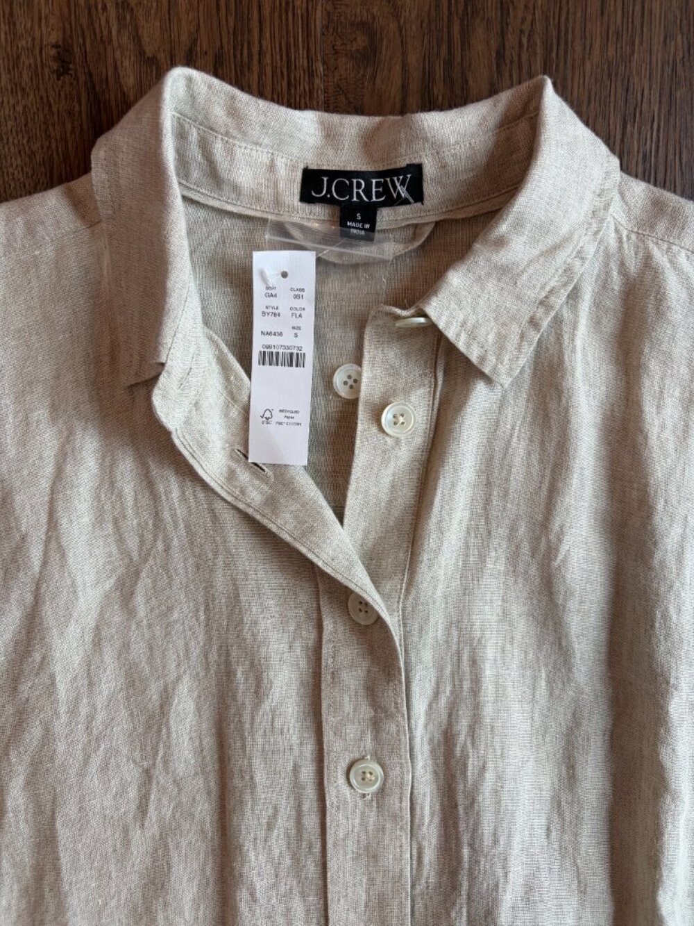 NWT J Crew linen shirt dress S khaki - Picture 3 of 7